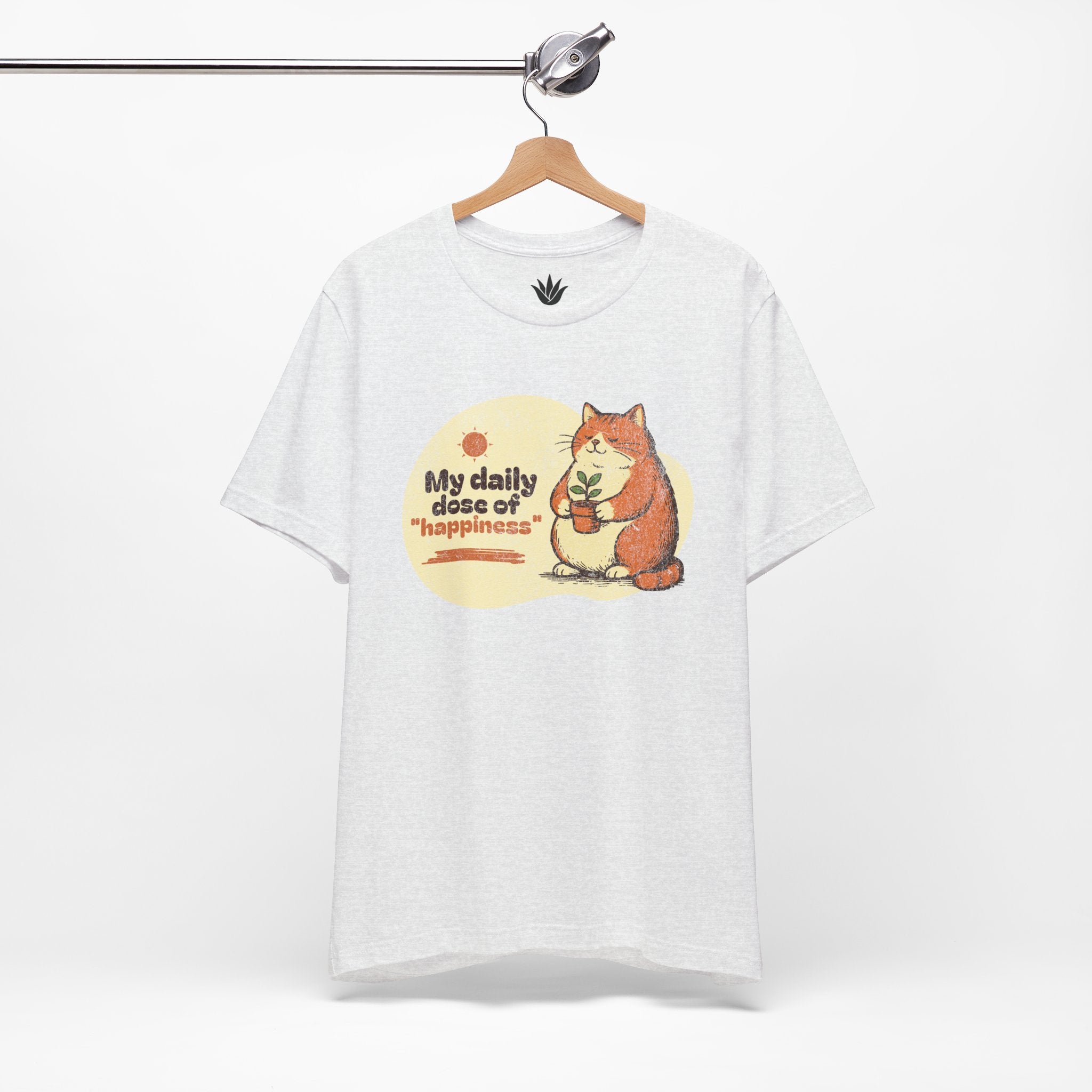 Daily Dose of Happiness T-Shirt – Cute Cat & Plant Tee for Plant Lovers