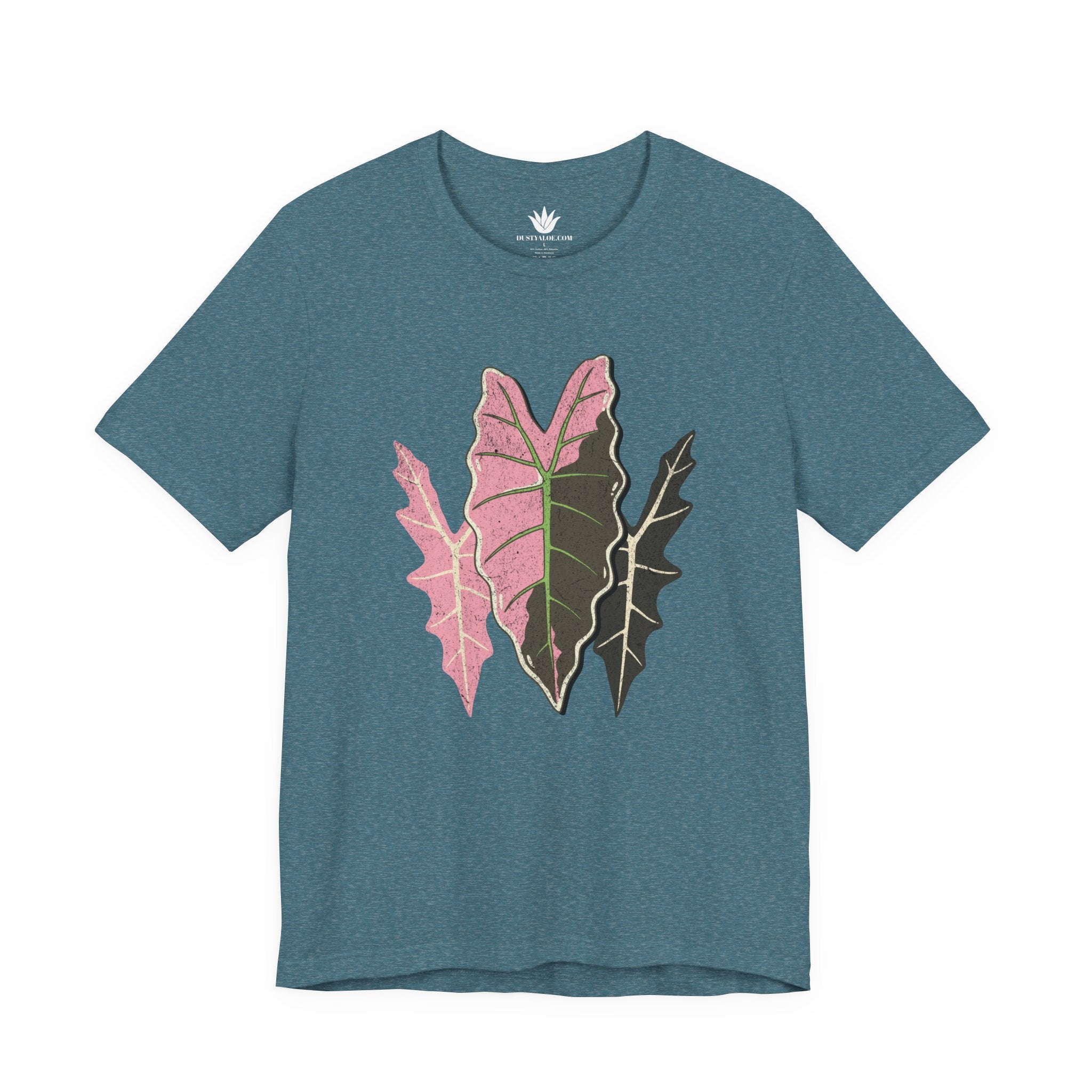 Variegated Alocasia Trio T-Shirt – Botanical Leaf Tee for Plant Lovers