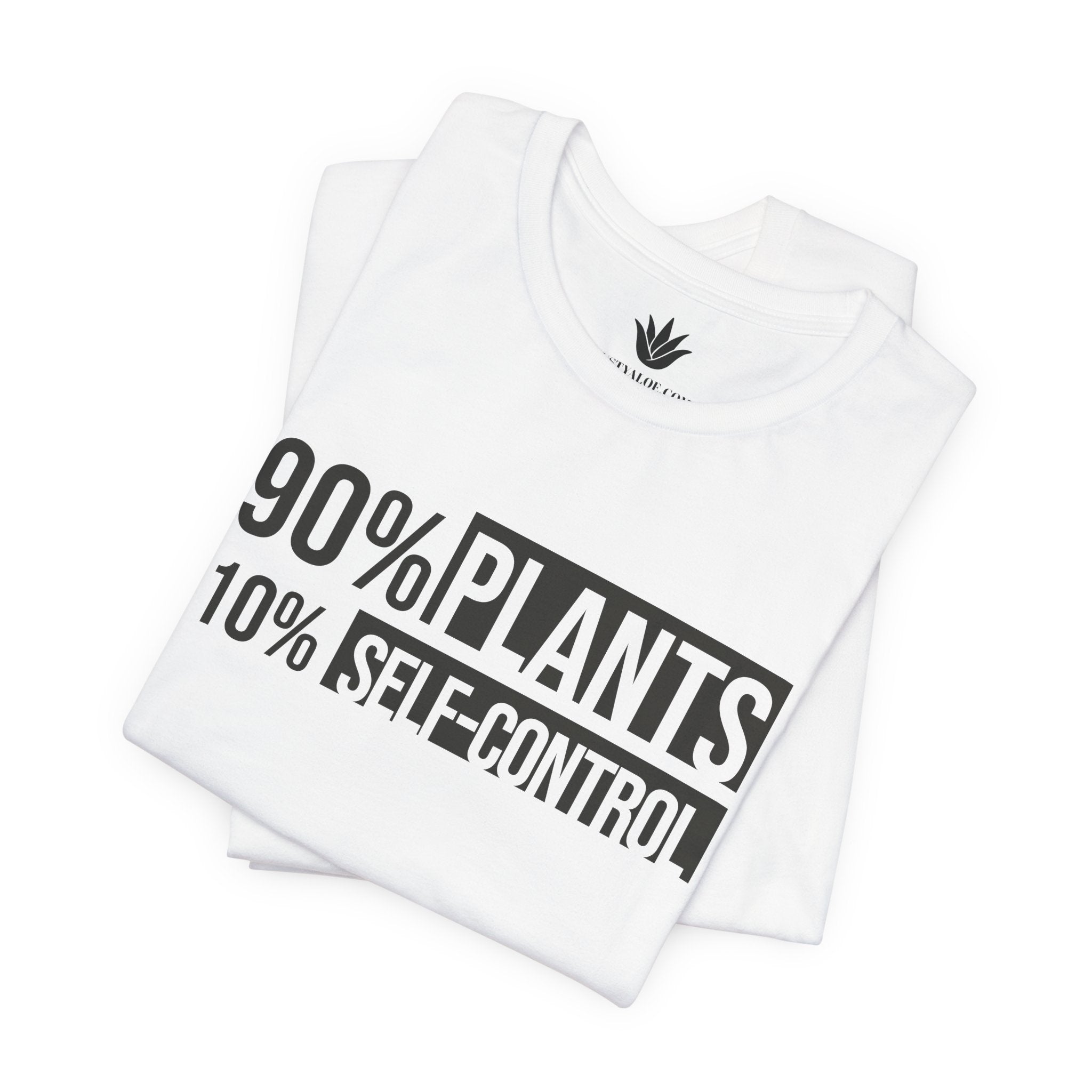 90% Plants 10% Self-Control T-Shirt – Funny Minimalist Tee for Plant Lovers