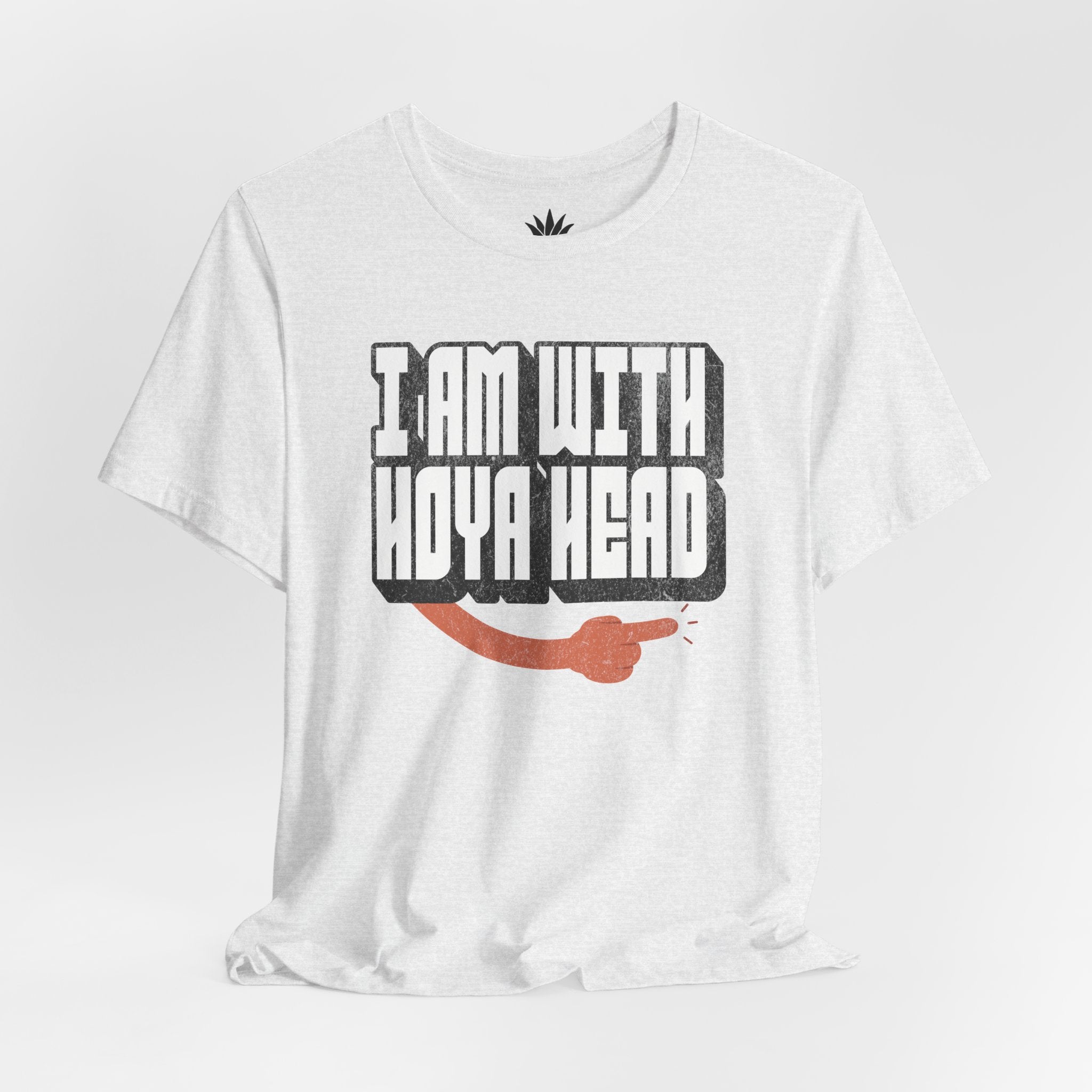 White t-shirt with 'I AM WITH NOVA HEAD' text and snake graphic on a light gray background