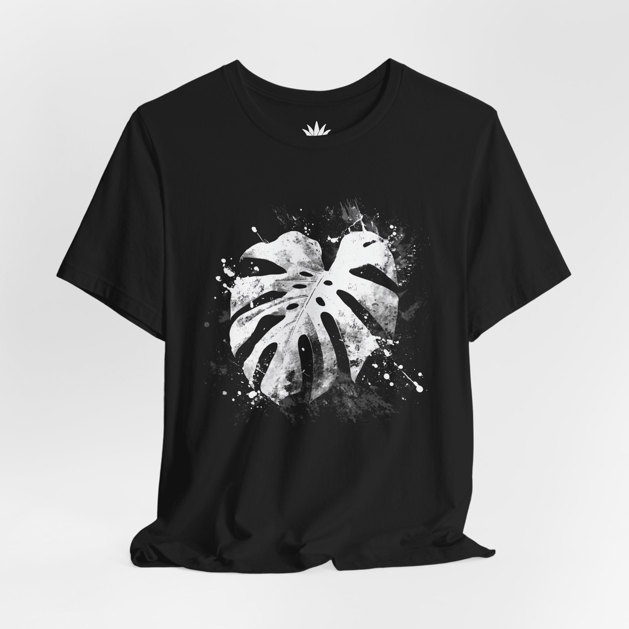 Monstera Splash T-Shirt – Splatter Leaf Botanical Tee for Plant Lovers