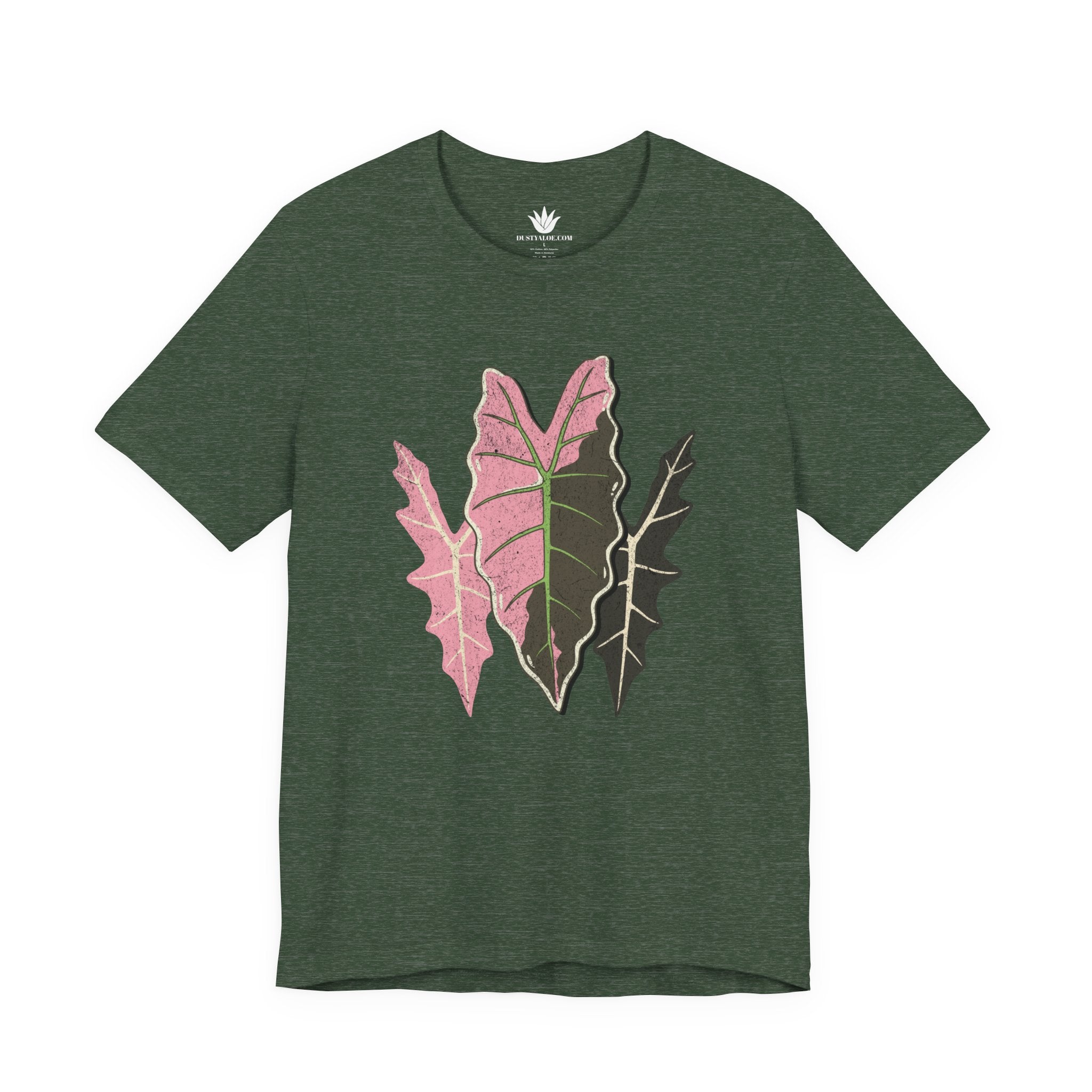 Variegated Alocasia Trio T-Shirt – Botanical Leaf Tee for Plant Lovers
