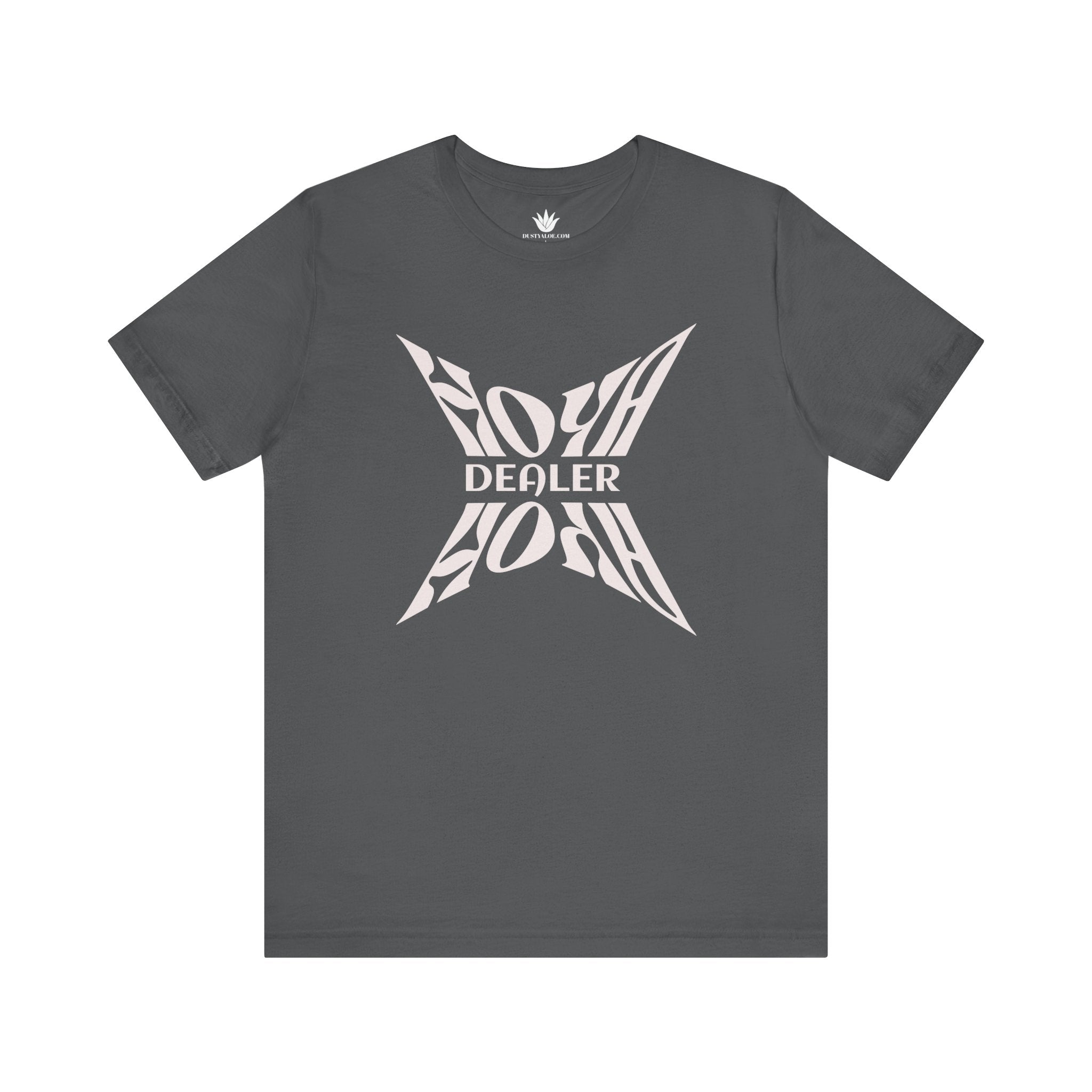 Gray t-shirt with white 'Roth Dealer' graphic on a white background