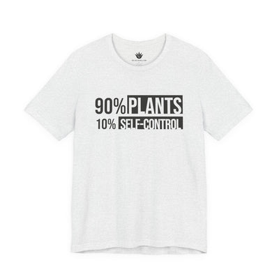 90% Plants 10% Self-Control T-Shirt – Funny Minimalist Tee for Plant Lovers