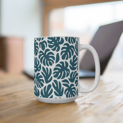 Monstera Leaf Mug – Tropical Jungle Coffee Cup for Plant Lovers