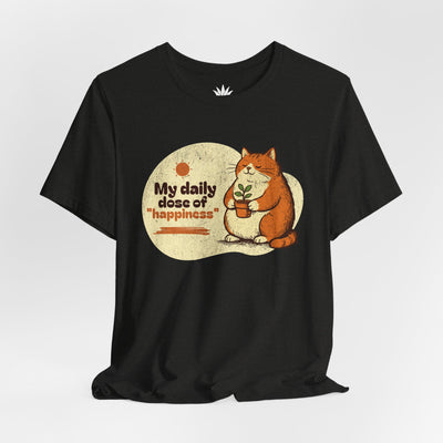 Daily Dose of Happiness T-Shirt – Cute Cat & Plant Tee for Plant Lovers