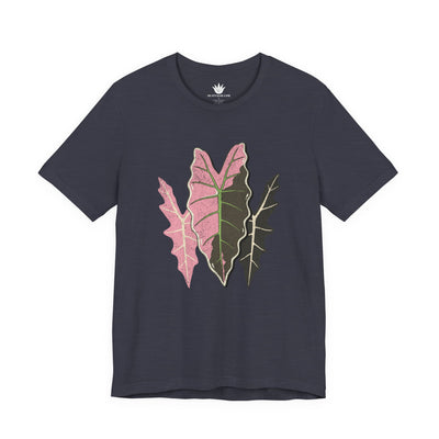 Variegated Alocasia Trio T-Shirt – Botanical Leaf Tee for Plant Lovers