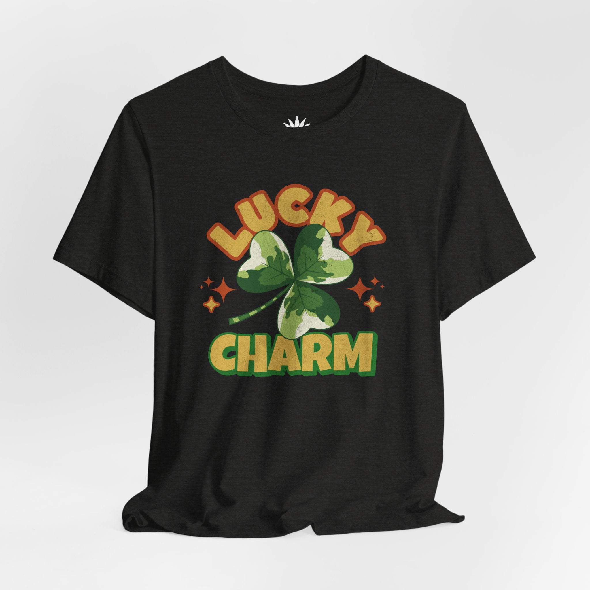Lucky Charm T-Shirt – Retro Four-Leaf Clover St. Patrick’s Day Tee for Plant Lovers