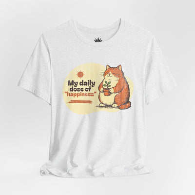Daily Dose of Happiness T-Shirt – Cute Cat & Plant Tee for Plant Lovers