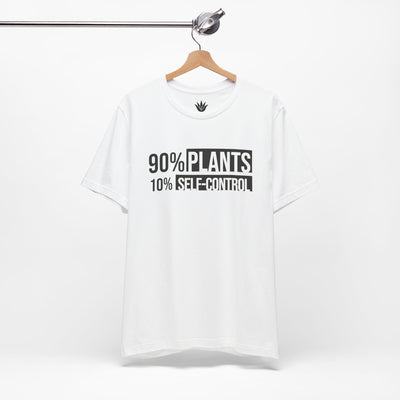 90% Plants 10% Self-Control T-Shirt – Funny Minimalist Tee for Plant Lovers