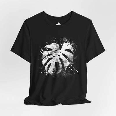 Monstera Splash T-Shirt – Splatter Leaf Botanical Tee for Plant Lovers