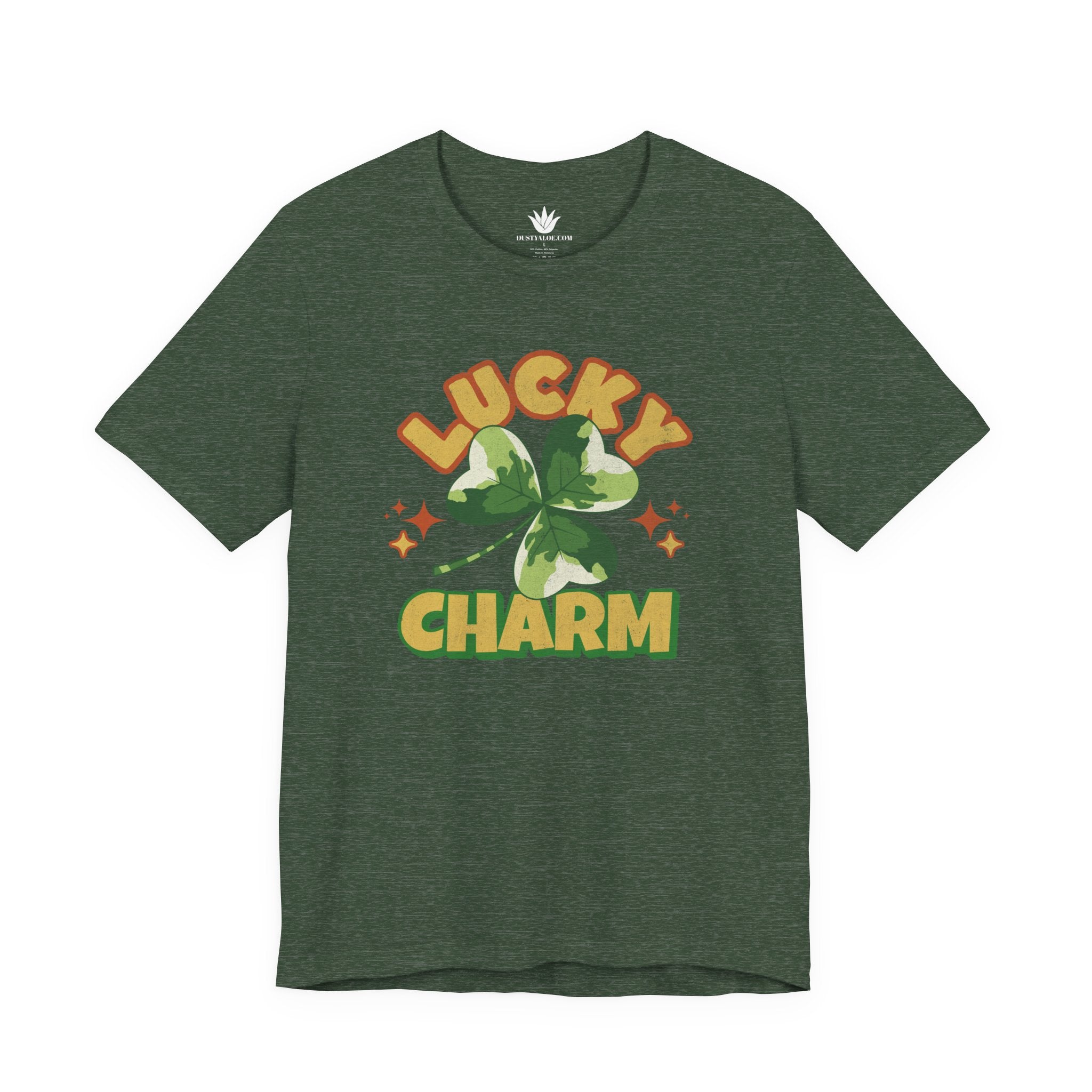 Lucky Charm T-Shirt – Retro Four-Leaf Clover St. Patrick’s Day Tee for Plant Lovers