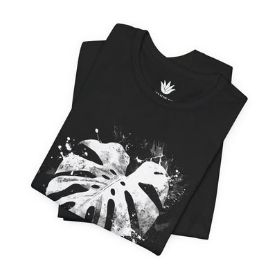 Monstera Splash T-Shirt – Splatter Leaf Botanical Tee for Plant Lovers