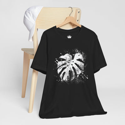 Monstera Splash T-Shirt – Splatter Leaf Botanical Tee for Plant Lovers