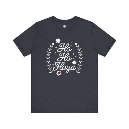 Navy blue t-shirt with 'Ho Ho Hola' design on a white background