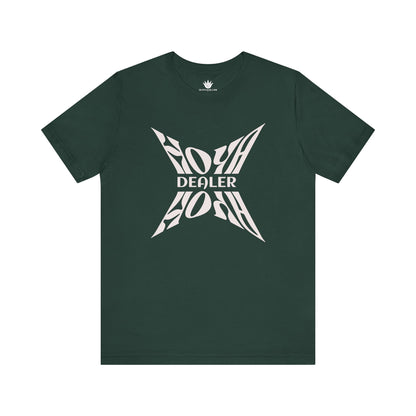 Green t-shirt with white 'H07 Dealer' logo on a white background
