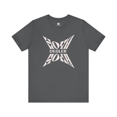 Gray t-shirt with white 'Roth Dealer' graphic on a white background