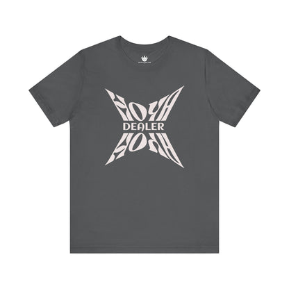 Gray t-shirt with white 'Roth Dealer' graphic on a white background