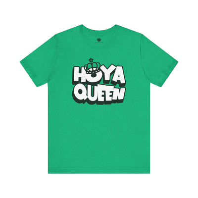 Green t-shirt with 'HOYA QUEEN' text on a white background