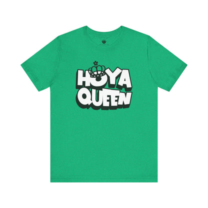 Green t-shirt with 'HOYA QUEEN' text on a white background