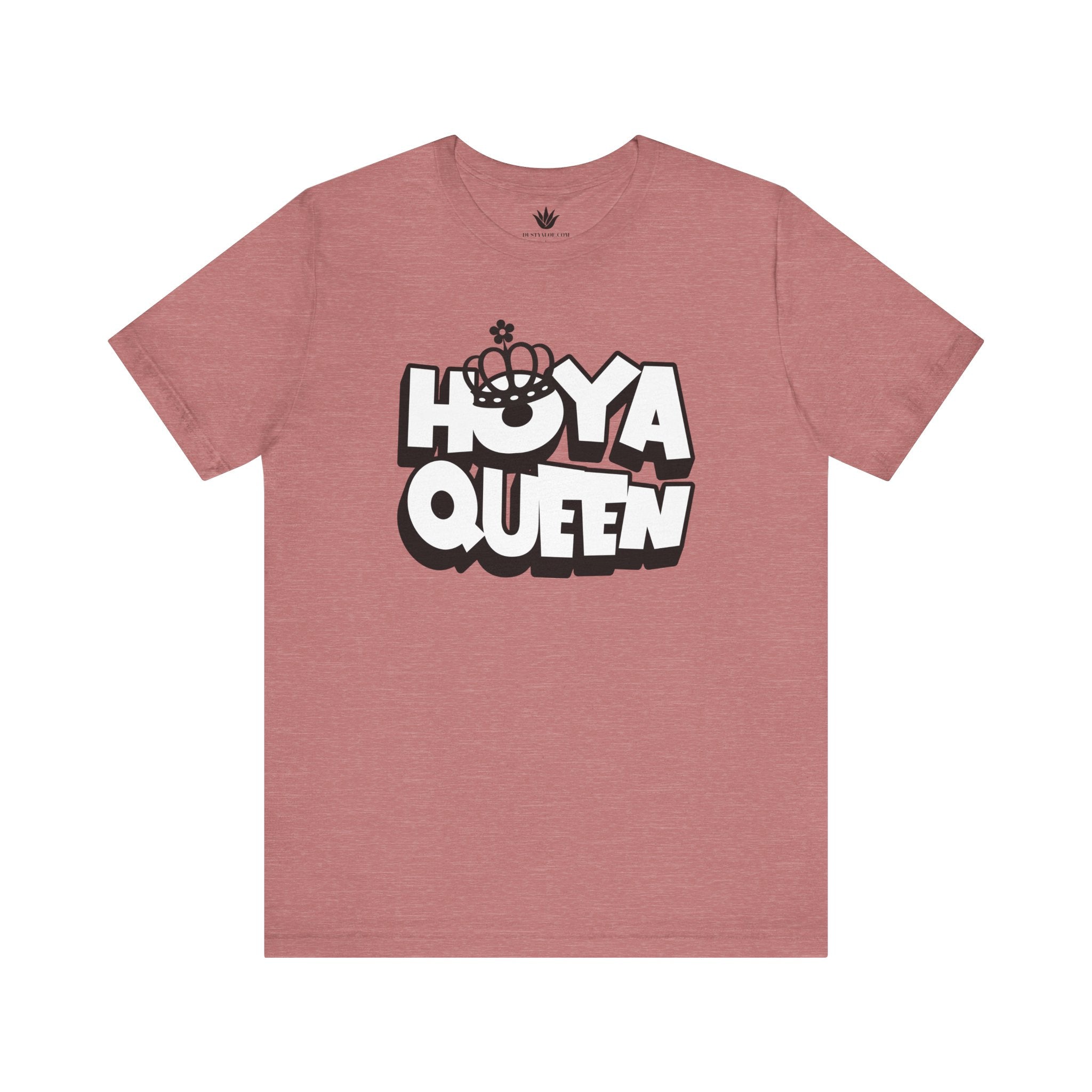 Pink t-shirt with 'HOYA QUEEN' text on a white background
