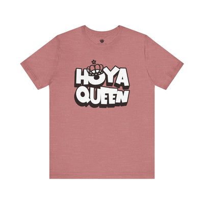 Pink t-shirt with 'HOYA QUEEN' text on a white background
